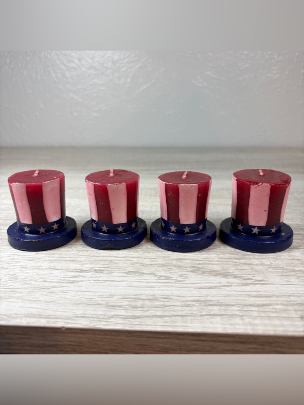 Lot of 4 July 4th UNCLE SAM HAT Candle 2" Tall Patriotic Birthday